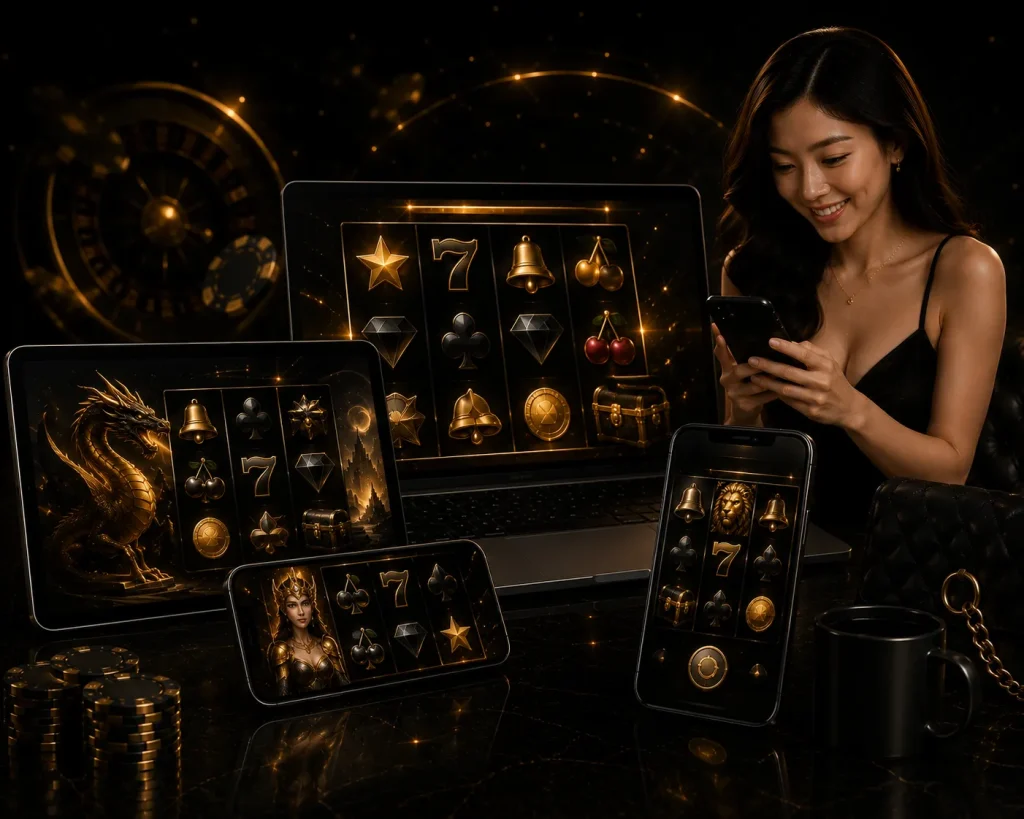 windream Glamorous casino gaming experience with gold accents